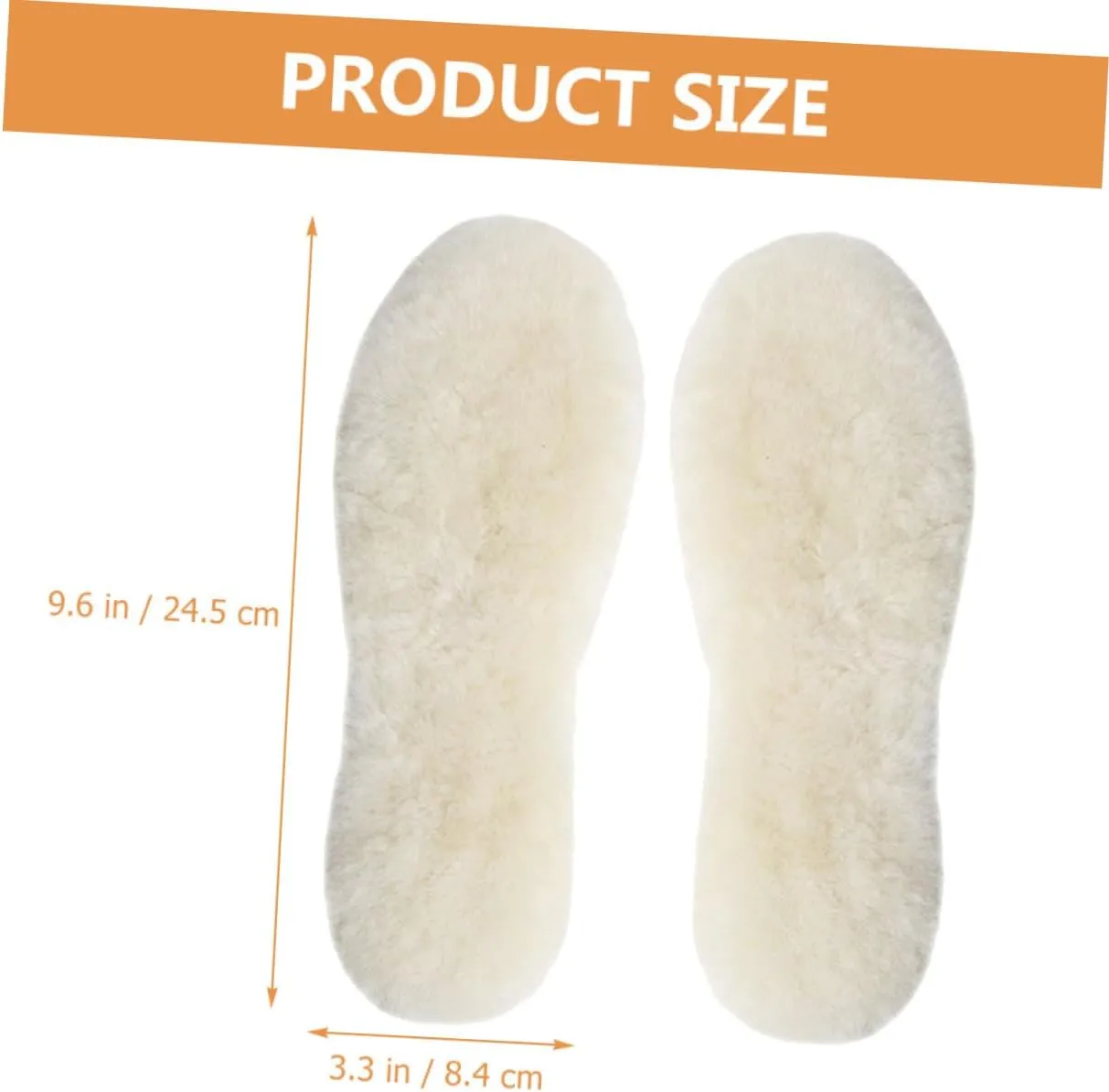 1 Pair Warm Wool Insoles for Boots and Shoes Fluffy Replacement Inserts for Men and Women Durable Comfortable Reduces Foot and Fatigue for Winter Wear
