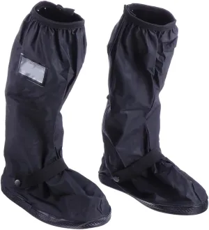 1Pair Slip High Tube Bike Rain Boot Covers for Men Women XL Durable Thickened Rainproof Shoe Protectors with Zipper Design for Outdoor Activities