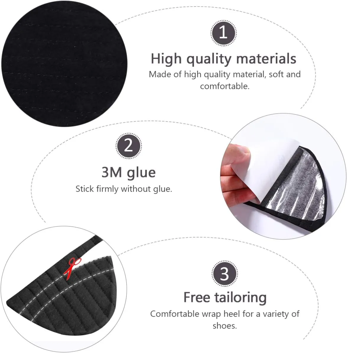 3 Pairs Feet Cushions for Heel Pain Breathable High Heel Grip Protectors Non-Shoe Inserts Comfortable Foot Pads Sole Protectors