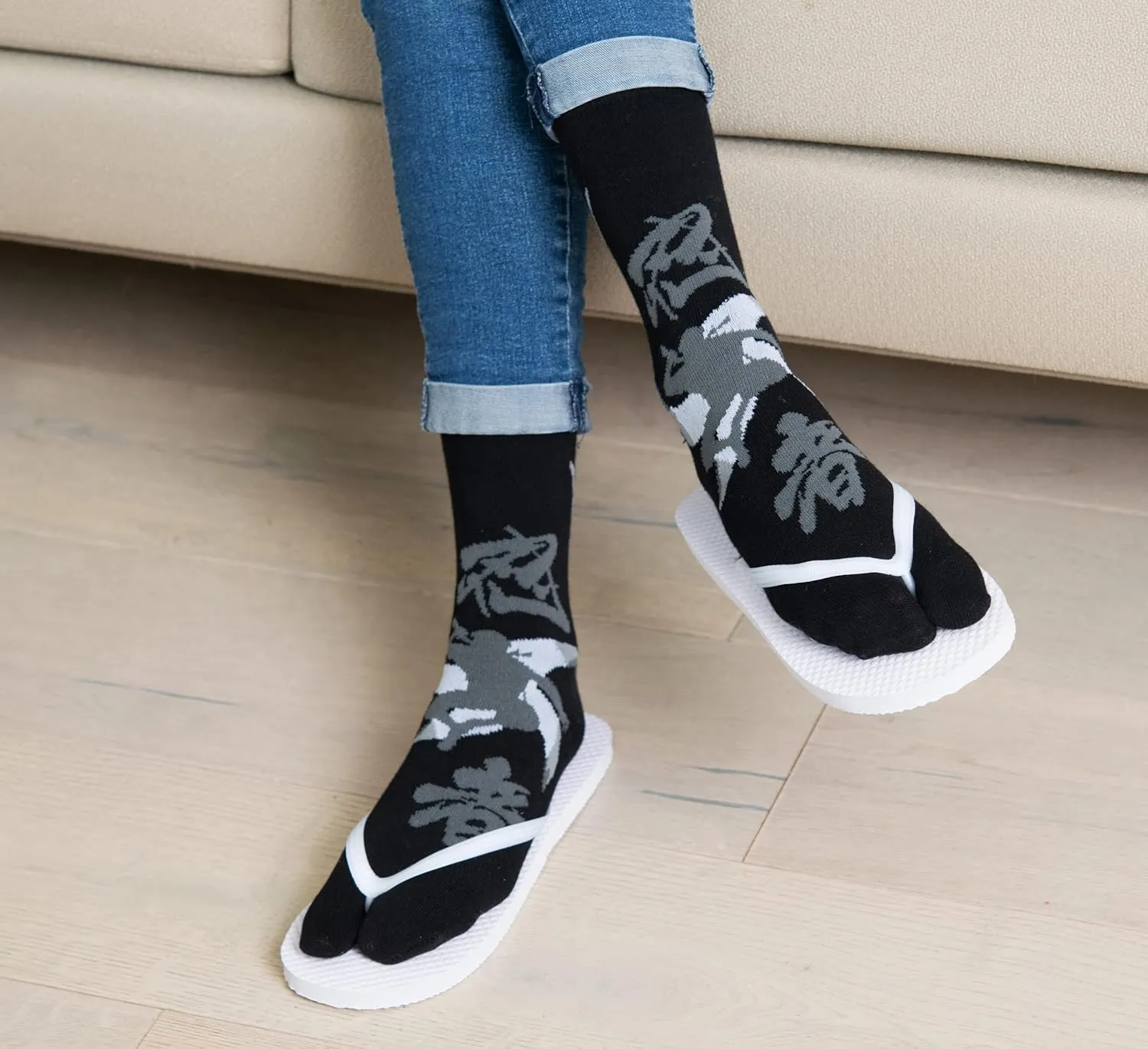 3 pairs V-Toe split-toe flip flop socks size women 7-11.5 men 6-10.5