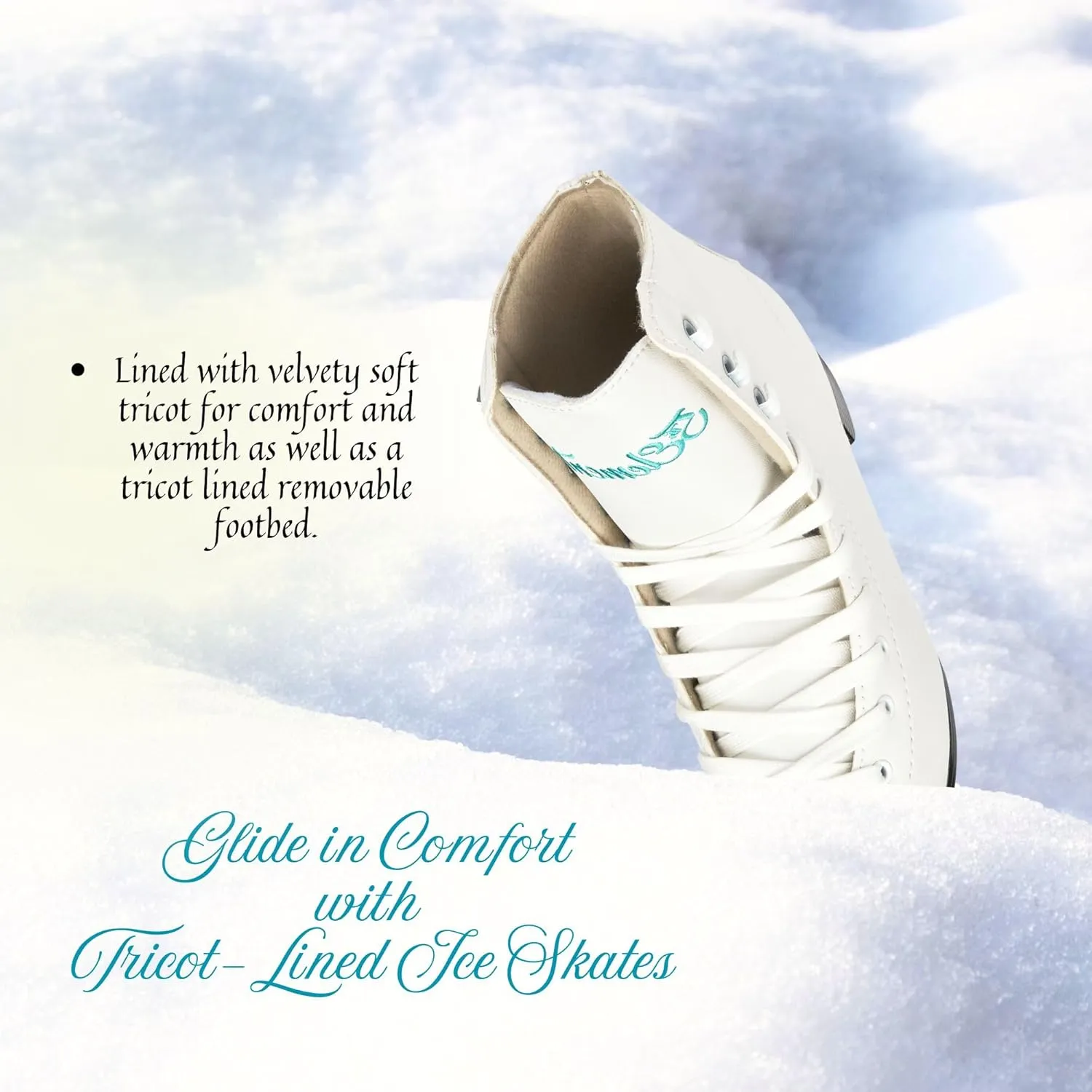 5th Element Grace Ice Skates for Women - Comfortable Figure Skates with Velvety Soft Tricot/Fleece-Lining - Stylish Women's Ice Skating Shoes