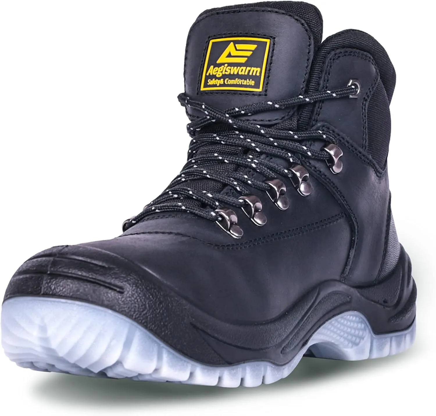 6" Steel Toe Work Boots for Men Waterproof Durable Crazy-Horse Non Slip Industrial and Construction Safety Footwear Mens Work Boots