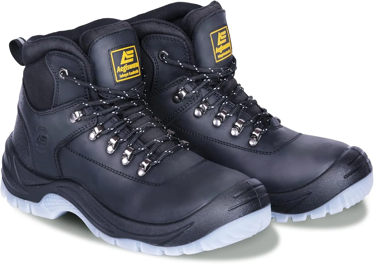 6" Steel Toe Work Boots for Men Waterproof Durable Crazy-Horse Non Slip Industrial and Construction Safety Footwear Mens Work Boots
