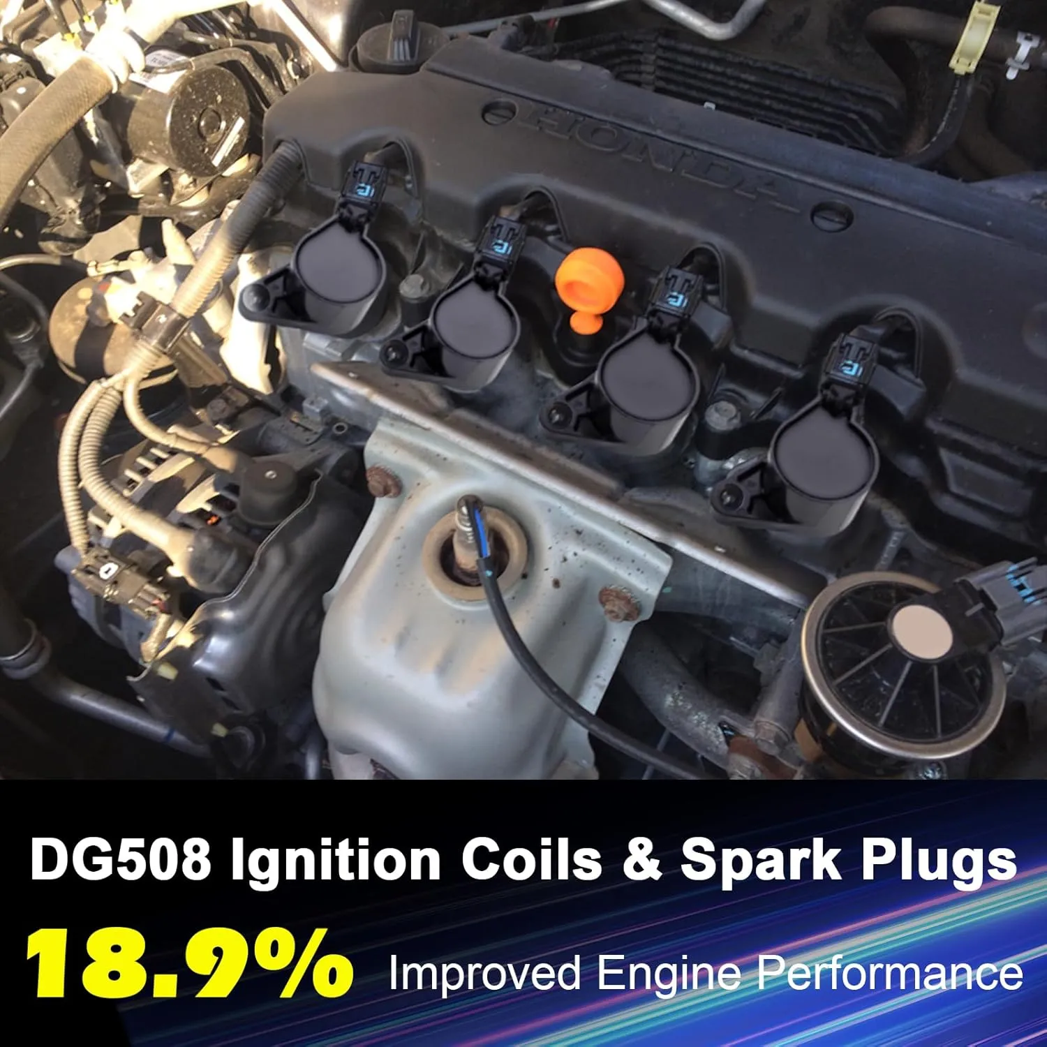 8 Pack DG508 Ignition Coils Iridium Spark Plugs SP479, Compatible with Ford F150 F250 F350 E150 E250 Econoline Excursion Explorer Mustang Lincoln Mercury, Replace# FD503 SP493