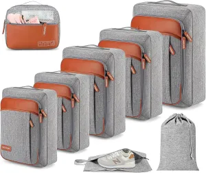 8 Set Packing Cubes for Travel, Lightweight Vacation Travel Essentials, Travel Accessories for Suitcase Organizer Bags Set
