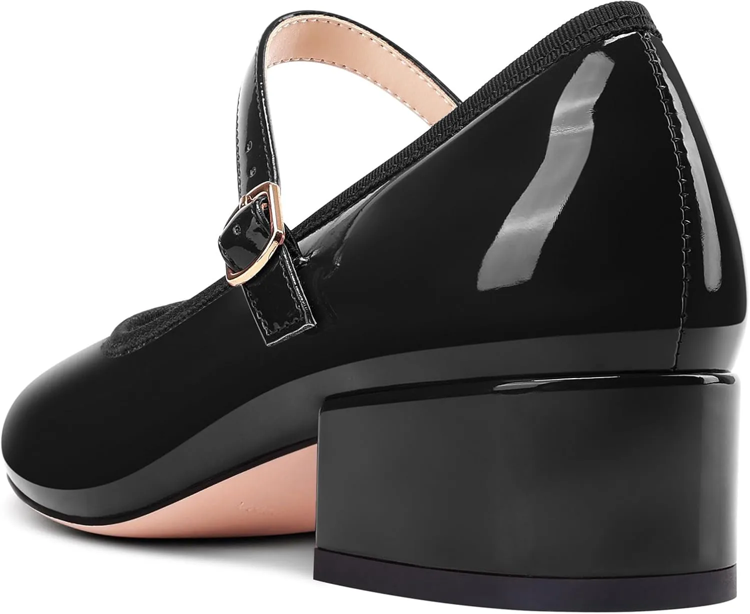 Aachcol Womens Mary Jane Shoes Round Toe Chunky Block Heel Mary Jane Pumps Office Low Heel Dress Shoes 2.0 Inches Heels