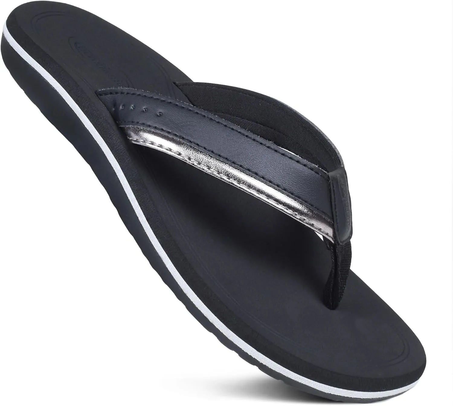 AEROTHOTIC Womens Casual Comfort Quick Drying Cushion Soft Flip Flops with Arch Support Non-Slip Thong Sandals