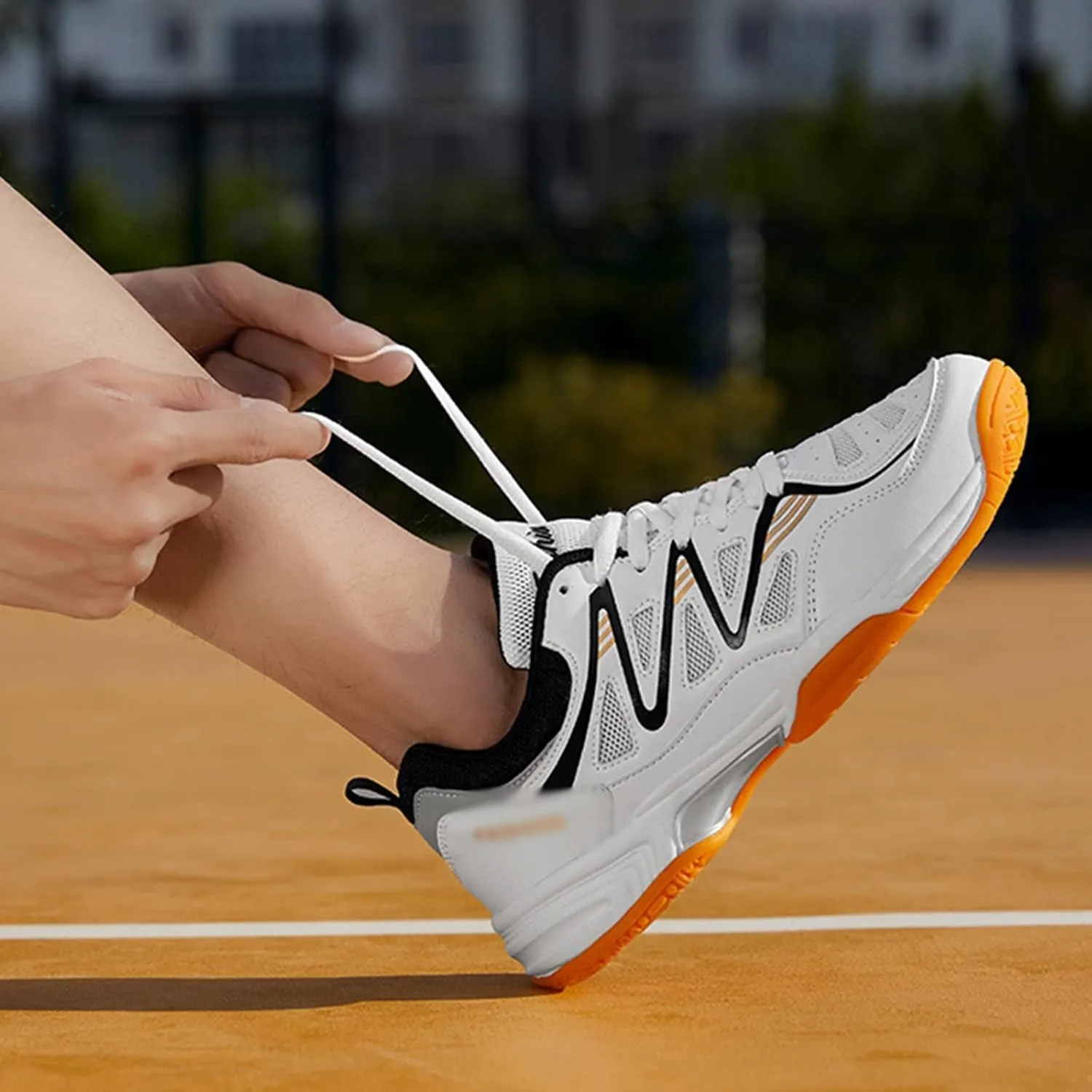 AIRFUL Men's Badminton Tennis Shoes Lightweight Wear-Resistant Indoor Court Training Racketball Squash Tennis Athletic Shoes (Color : Blue, Size : 5.5 Women/4 Men)
