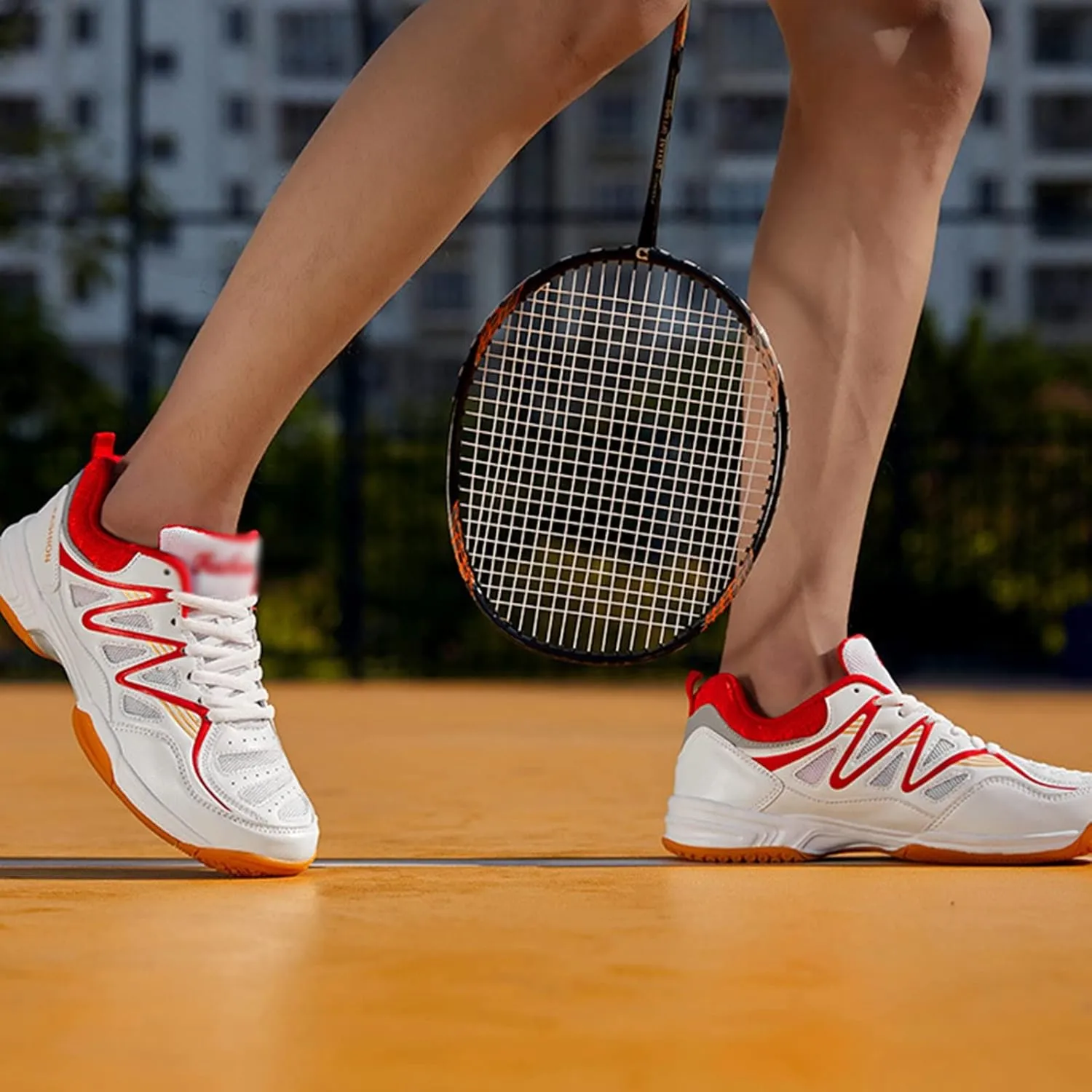 AIRFUL Men's Badminton Tennis Shoes Lightweight Wear-Resistant Indoor Court Training Racketball Squash Tennis Athletic Shoes (Color : Blue, Size : 5.5 Women/4 Men)