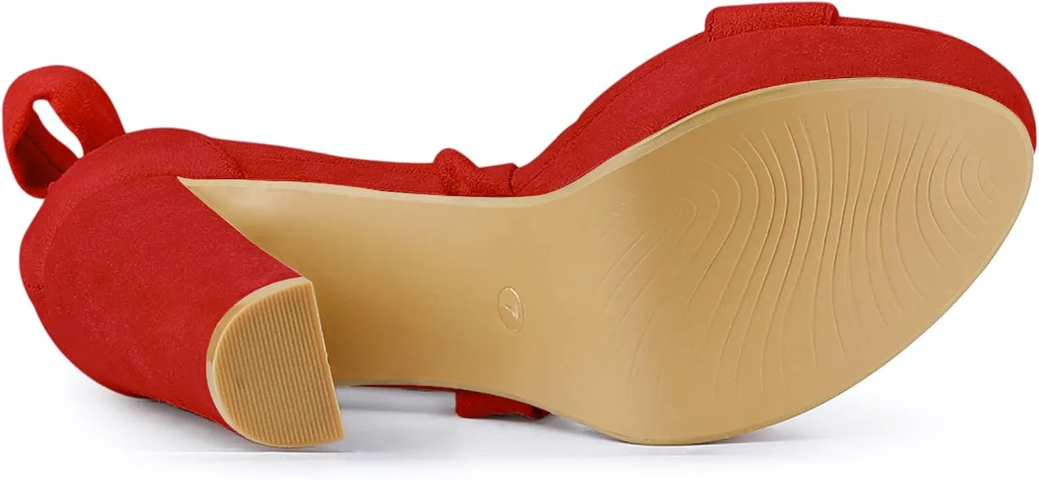 Allegra K Women's Lace Up Platform Block Heel Sandals