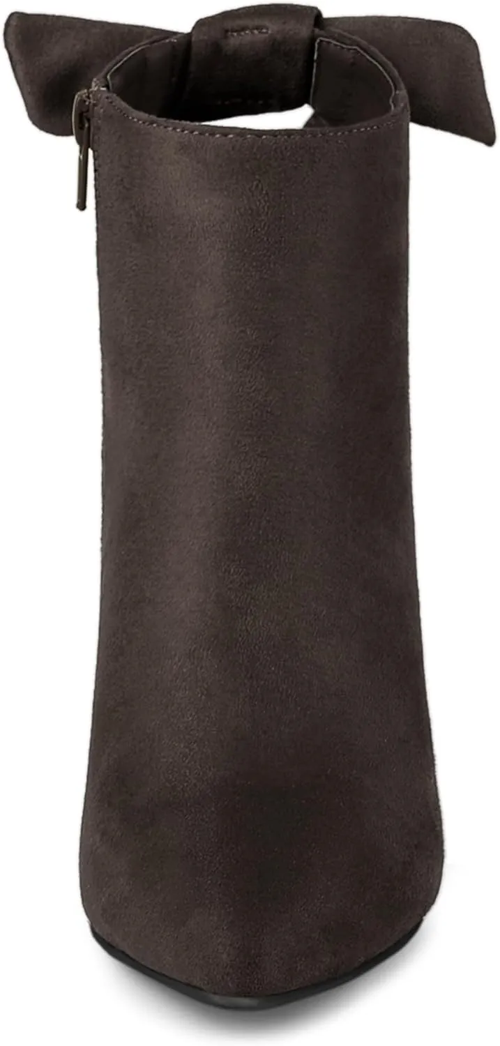 Allegra K Women's Pointed Toe Stiletto Heel Ankle Boots