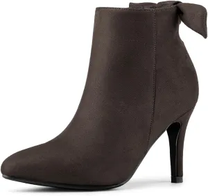 Allegra K Women's Pointed Toe Stiletto Heel Ankle Boots