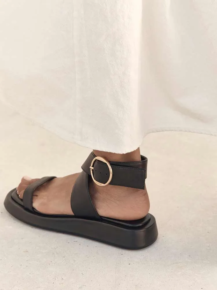 Ankle Wrap Sandal Black
