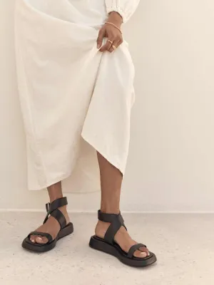 Ankle Wrap Sandal Black