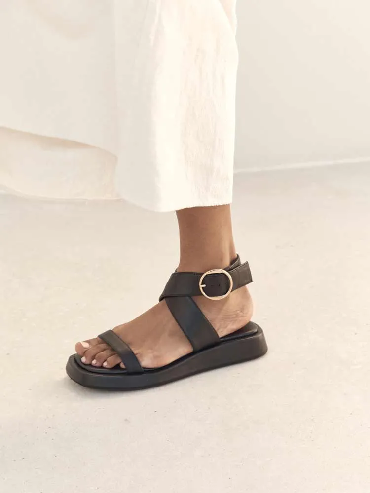 Ankle Wrap Sandal Black