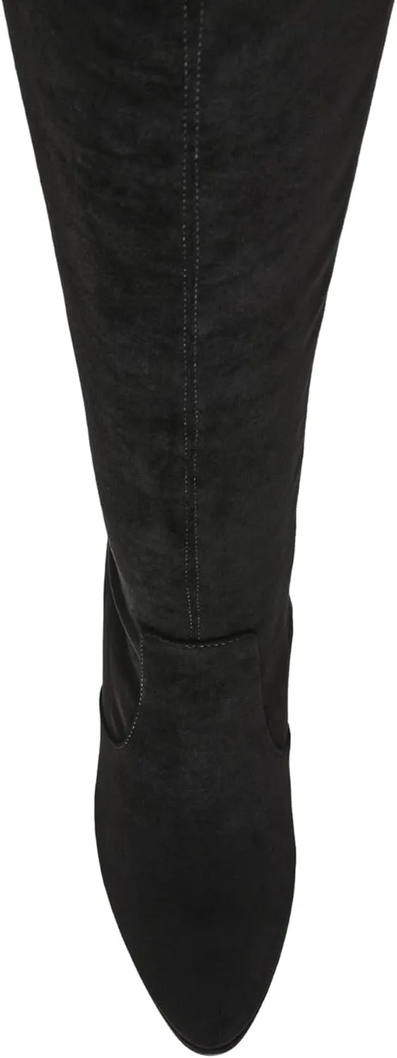 Anne Klein Womens Journey Block Heel Faux Suede Knee-High Boots
