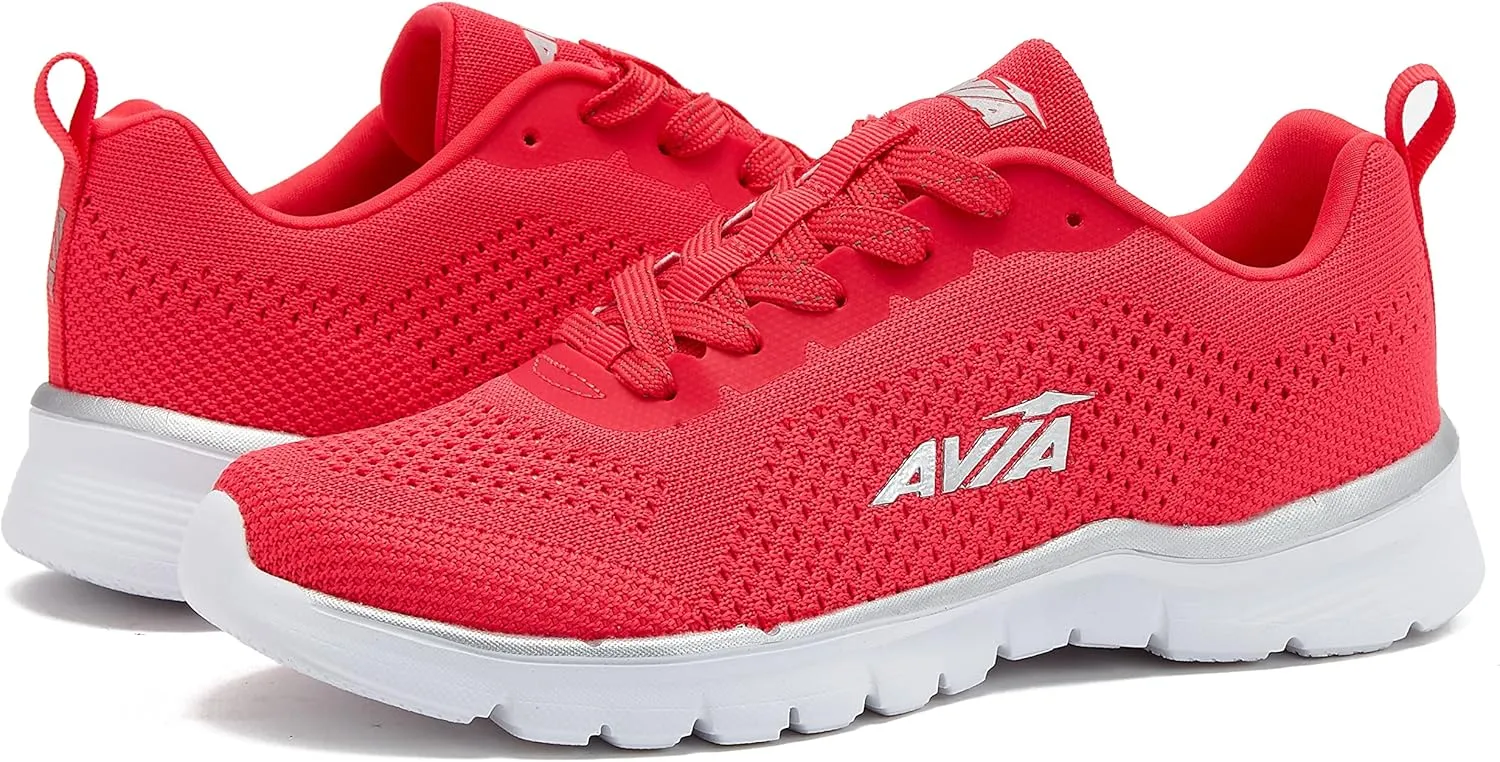 Avia Dive Lightweight Running Sneakers for Women with Memory Foam - Black, Red, & Blue