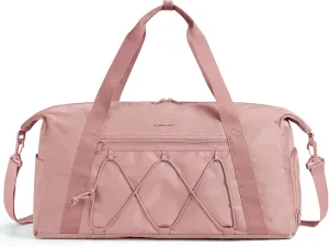 BAGSMART Gym Bag With Shoe Compartment & Wet Pocket, Lightweight Sports Travel Duffel Bag, Carry On Bag Weekender Overnight Bag, Water Resistant Sports Gym Tote Bags Swimming Yoga, Dark pink