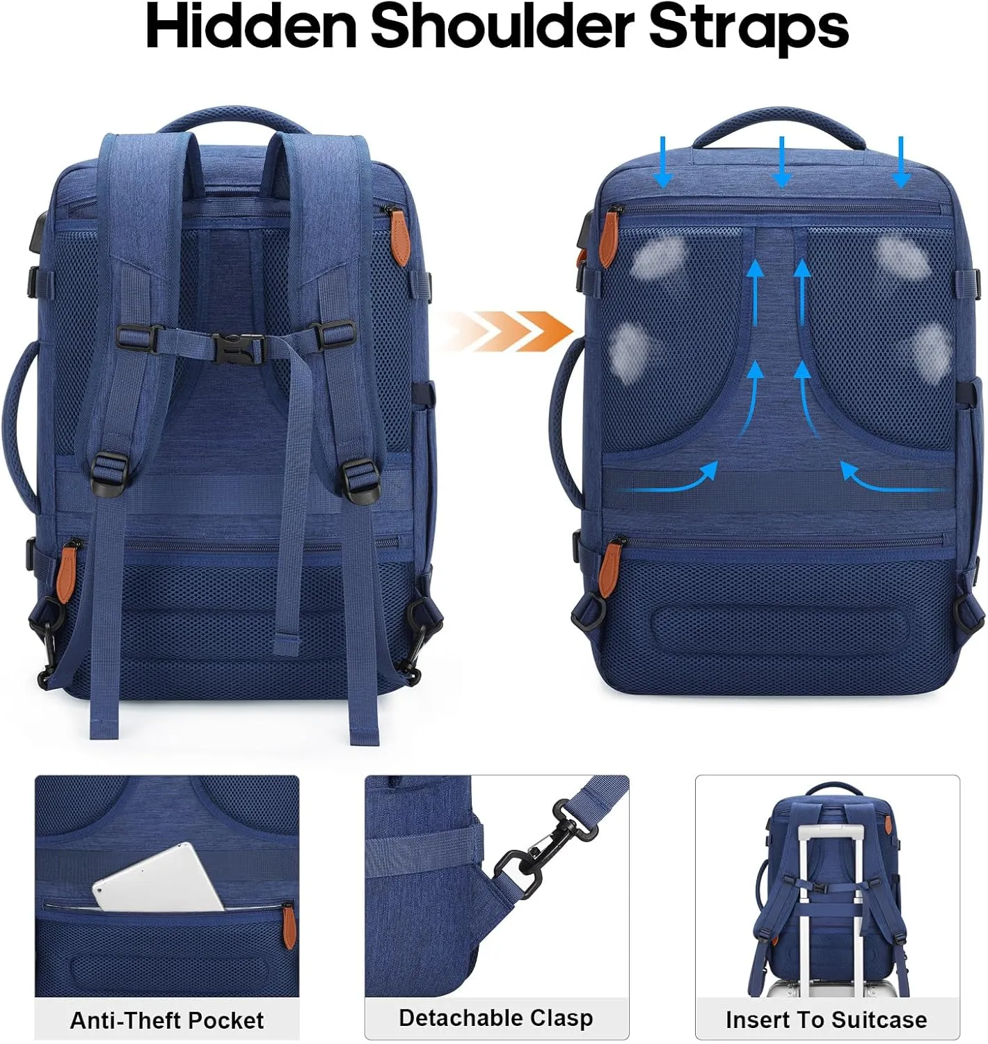 Bagsure Travel Backpack, 42L Carry on Luggage, Flight Approved Expandable Backpack, Laptop Backpack