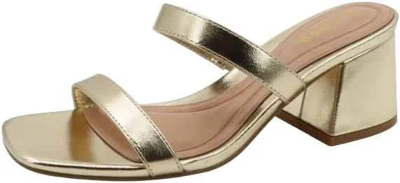 BAMBOO Women's Square Toe Ankle Strap Block Heel Sandal
