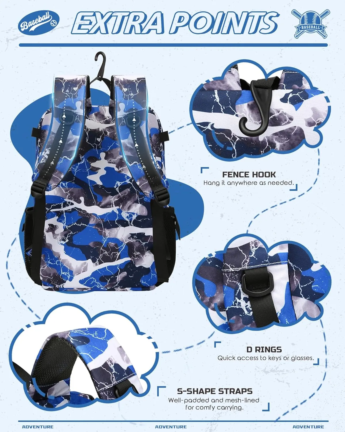 Baseball Softball Gear Bag Backpack for Boys Girls Ages 6-8 8-12 12-14 Large Kids T-Ball Bat Bags with Ventilated Shoe Compartment Baseball Softball Players Stuff Supplies