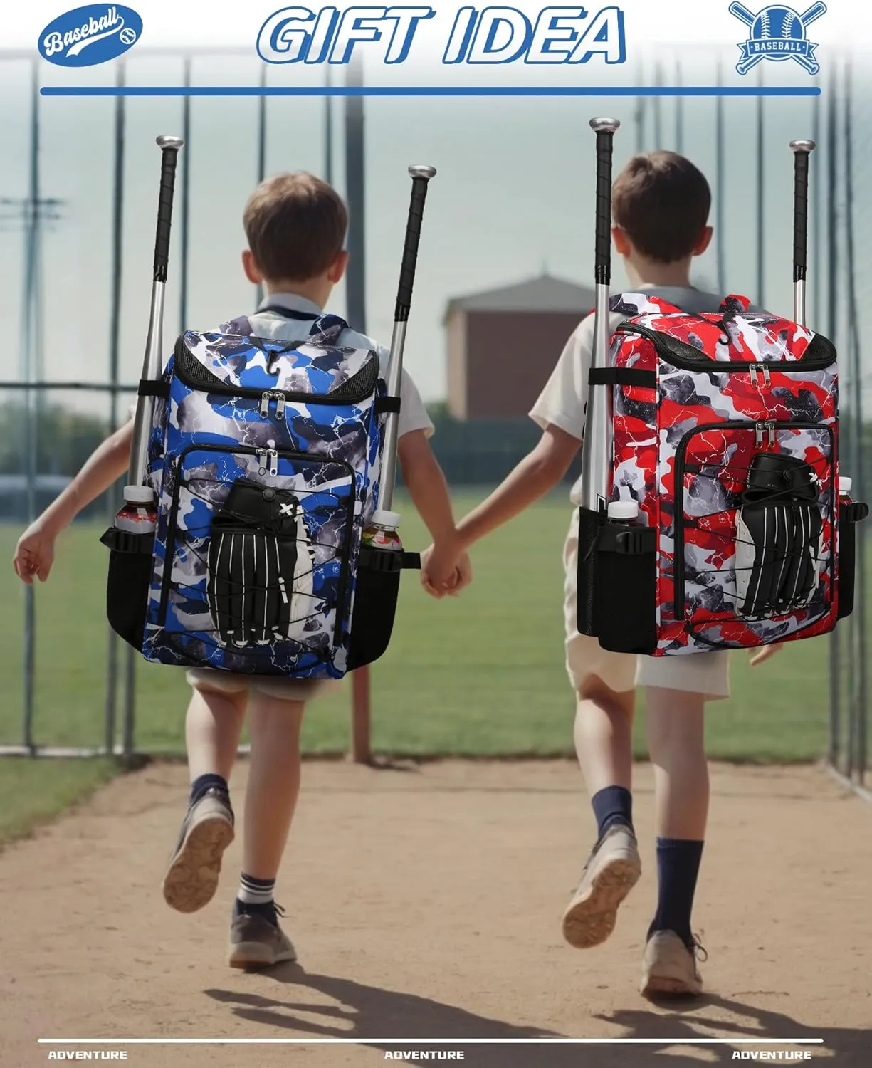 Baseball Softball Gear Bag Backpack for Boys Girls Ages 6-8 8-12 12-14 Large Kids T-Ball Bat Bags with Ventilated Shoe Compartment Baseball Softball Players Stuff Supplies