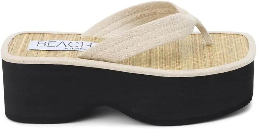 BEACH by Matisse Womens Vero Platform Flip Flop Casual Sandals Casual High Heel 3" & Up - Beige