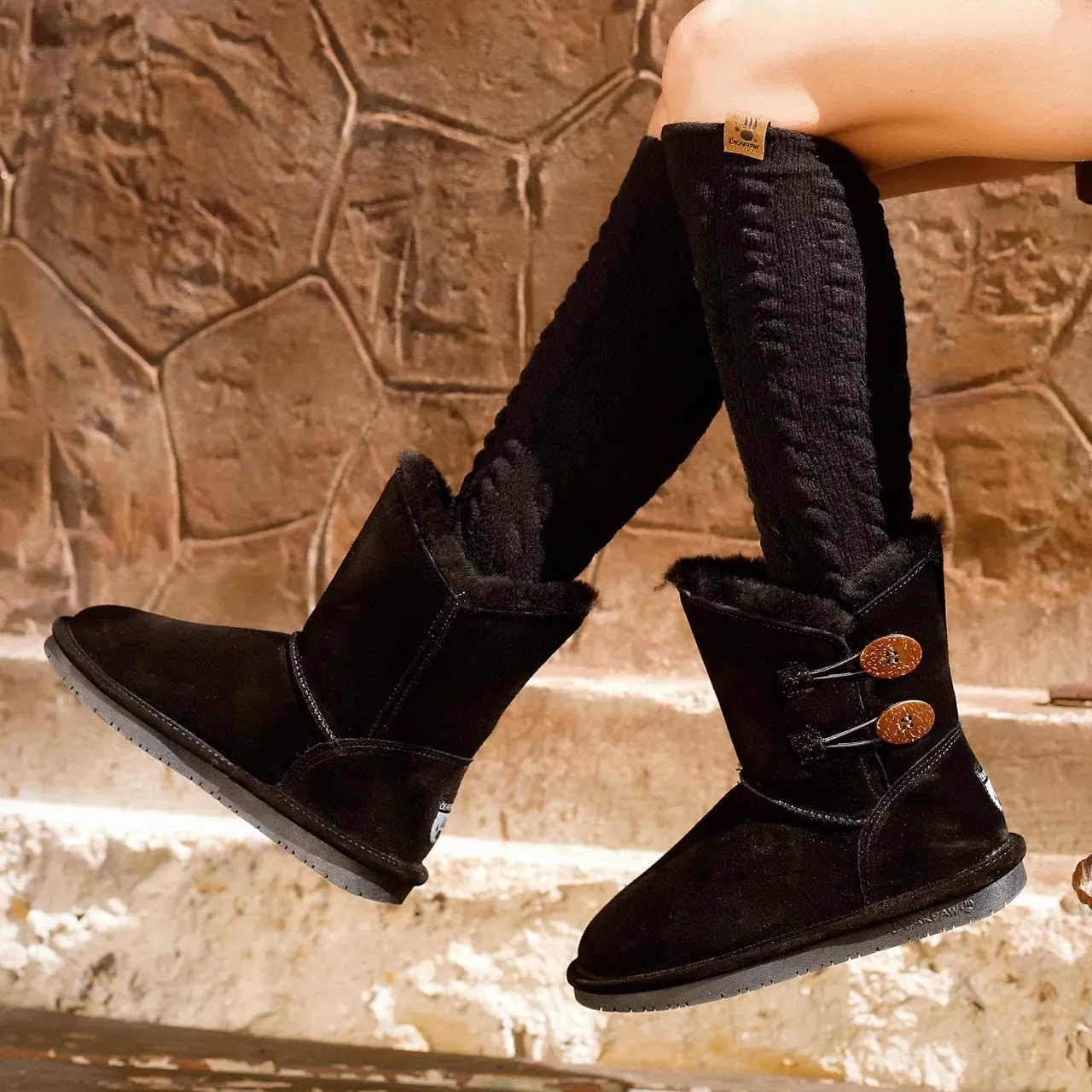 BEARPAW Women's Rosaline Wide Multiple Colors | Women's Fashion Boot | Women's Slip On Boot | Comfortable Winter Boot