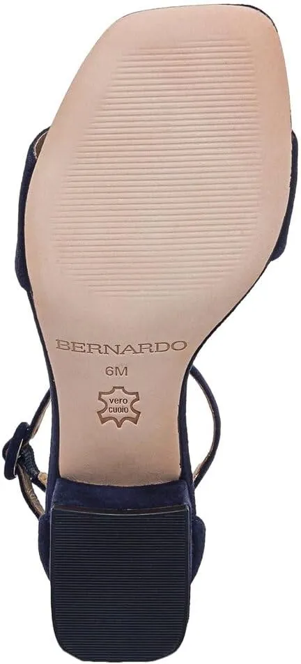 Bernardo® Jalena Heeled Sandals for Women – Leather and Man-Made Construction – Single Prong Buckle