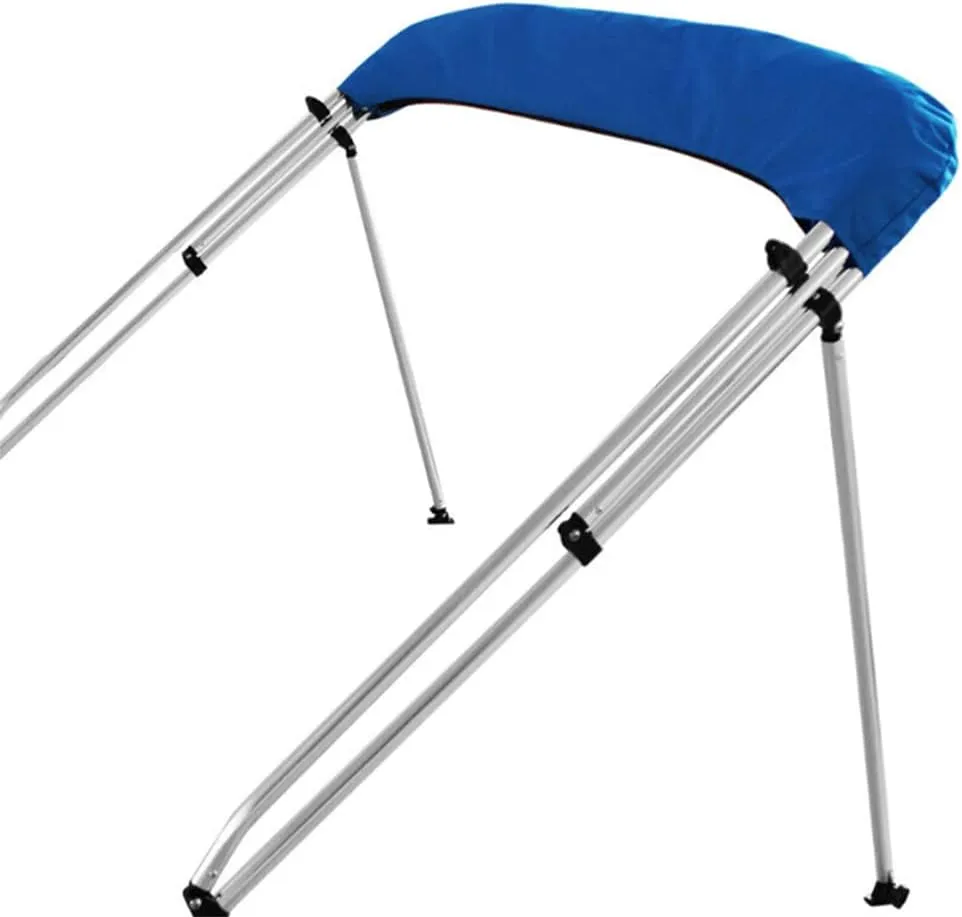 Bimini Top Storage Boot，600D Sun Protection Windproof Bimini top Boot Cover,Suitable for 3-4 Bows Bimini Tops,Tear Resistant Durable Canvas Waterproof Storage Boot Cover (Blue, 85"-90" W)