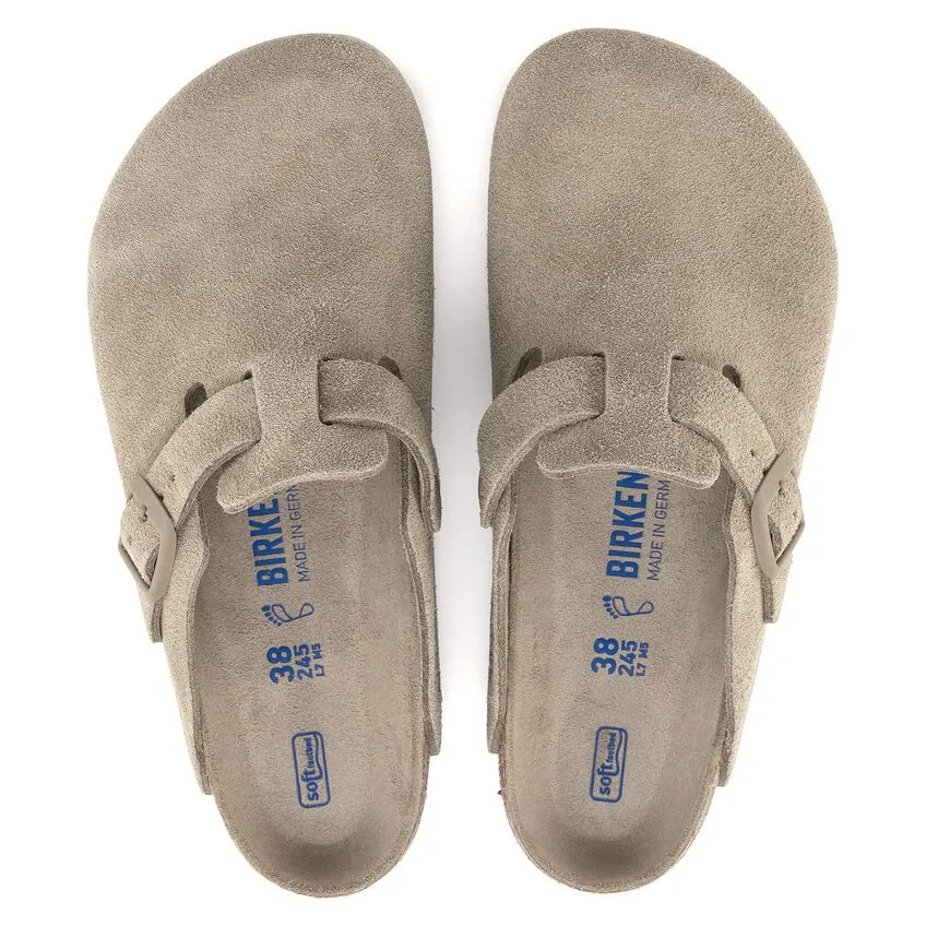 Birkenstock Boston Soft Footbed Suede Faded Khaki