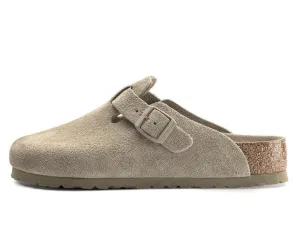 Birkenstock Boston Soft Footbed Suede Faded Khaki