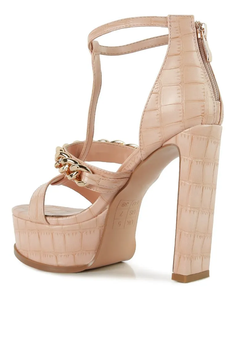 Bonita Chic Metal Chain Zip Sandals for Women – Trendy & Durable Design