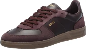 BOSS Men's Soft Leather Block Logo Low Top Sneaker