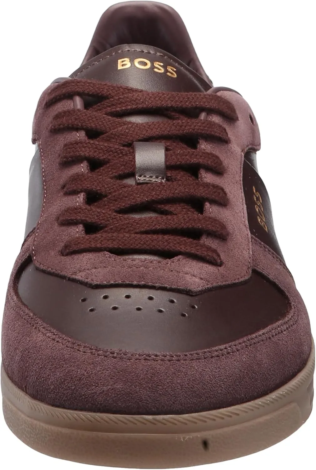 BOSS Men's Soft Leather Block Logo Low Top Sneaker