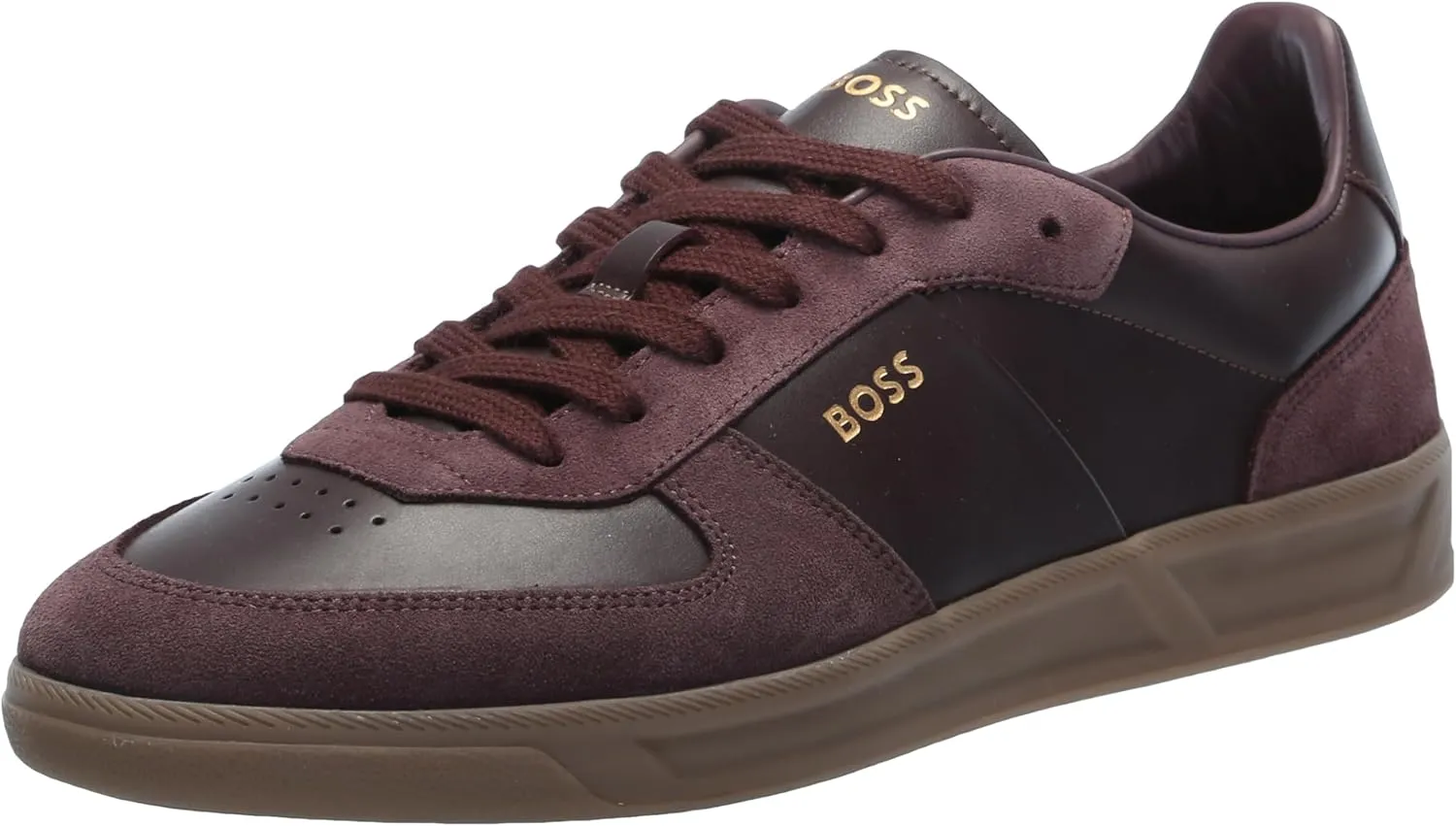 BOSS Men's Soft Leather Block Logo Low Top Sneaker