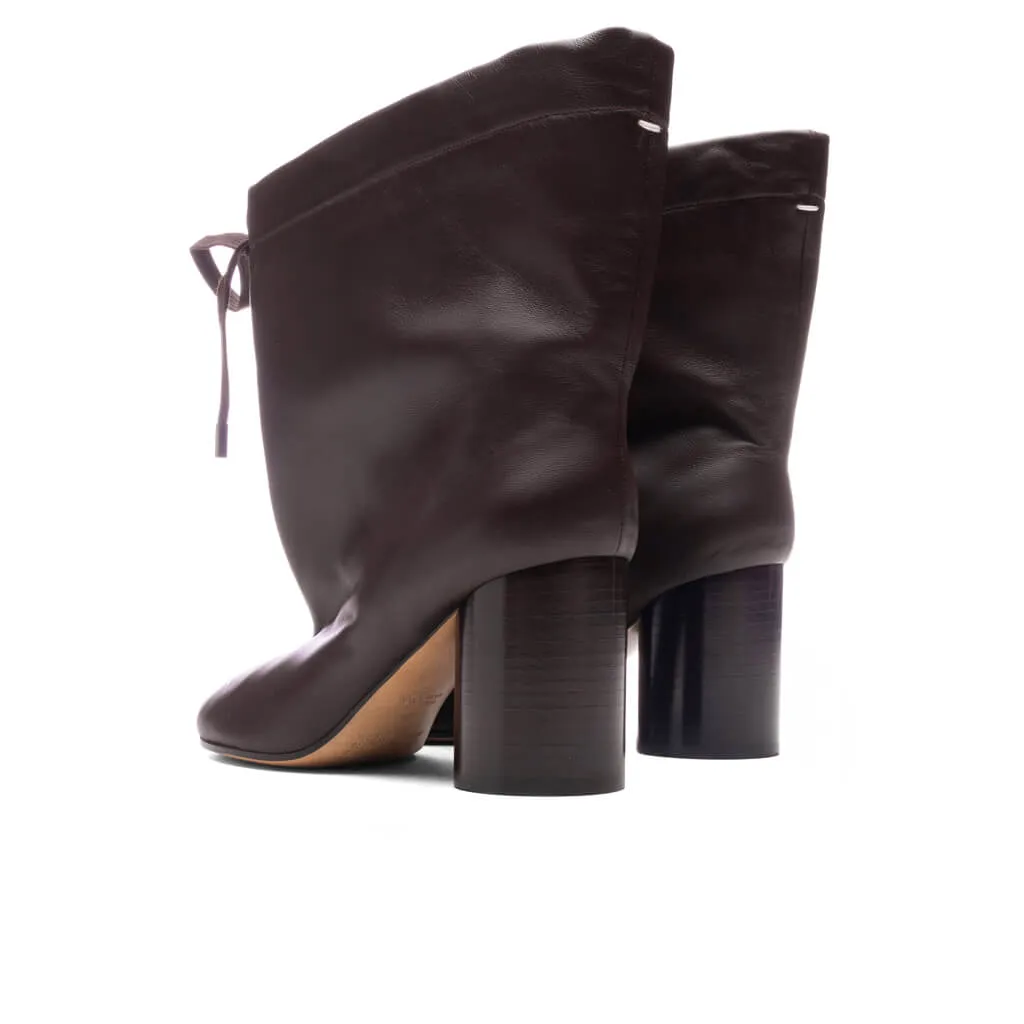 Brown Tabi Drawstring Ankle Boots - Chic Brown - Chic Brown