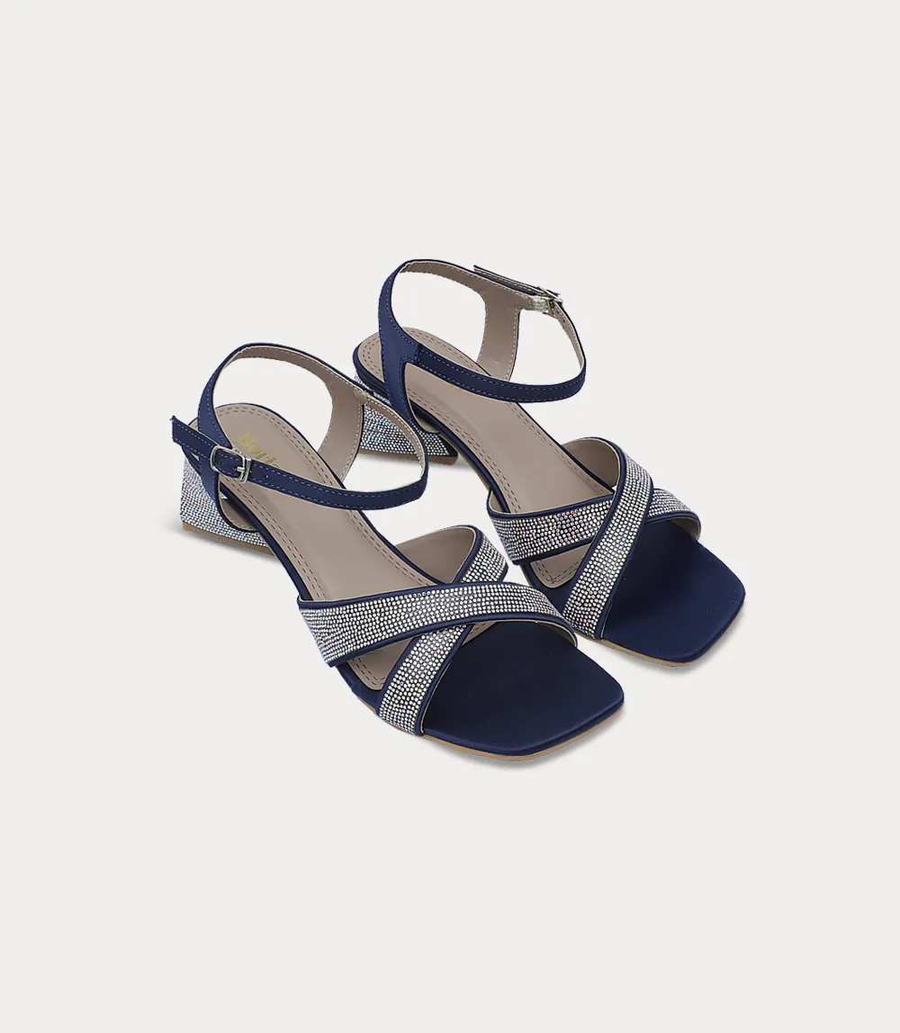 BW10413-NAVY-Women Sandal Heels