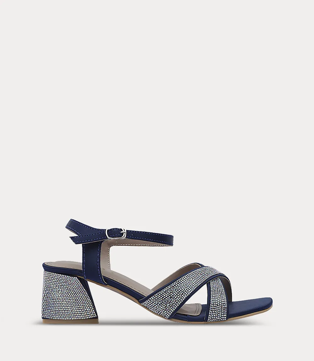 BW10413-NAVY-Women Sandal Heels
