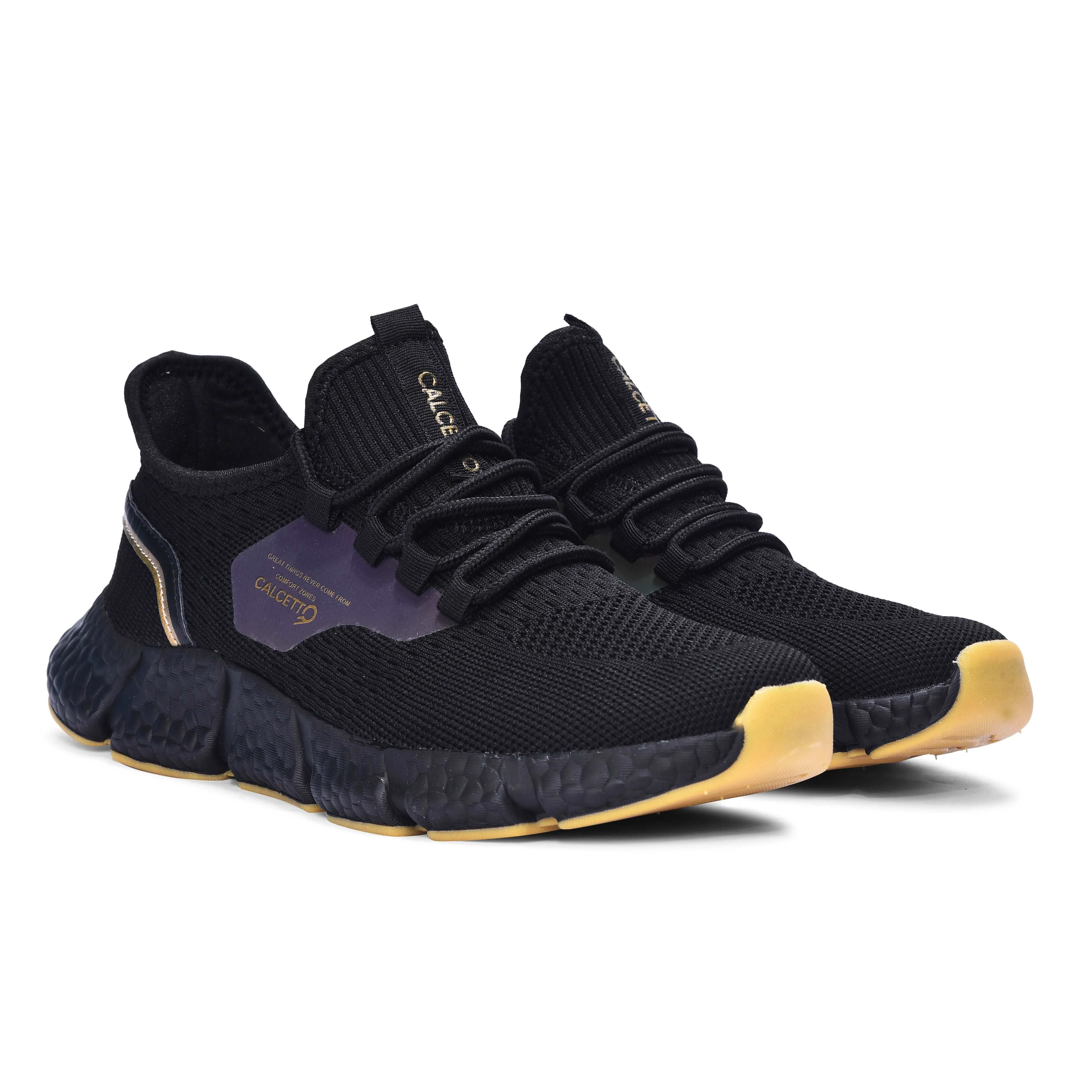 Calcetto Lightweight Casual Men's Running Sports Shoes CLT-0973 Black Gold