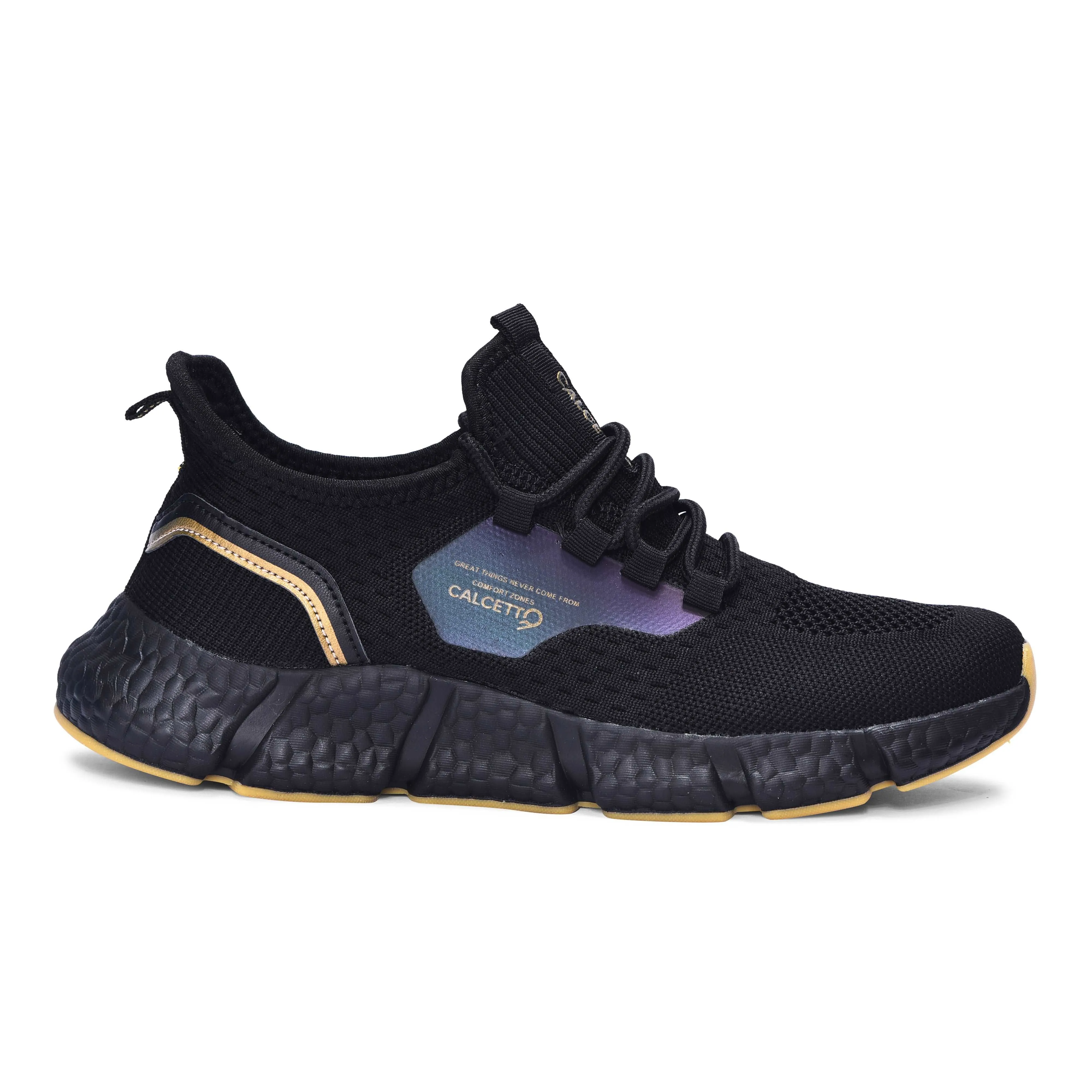 Calcetto Lightweight Casual Men's Running Sports Shoes CLT-0973 Black Gold