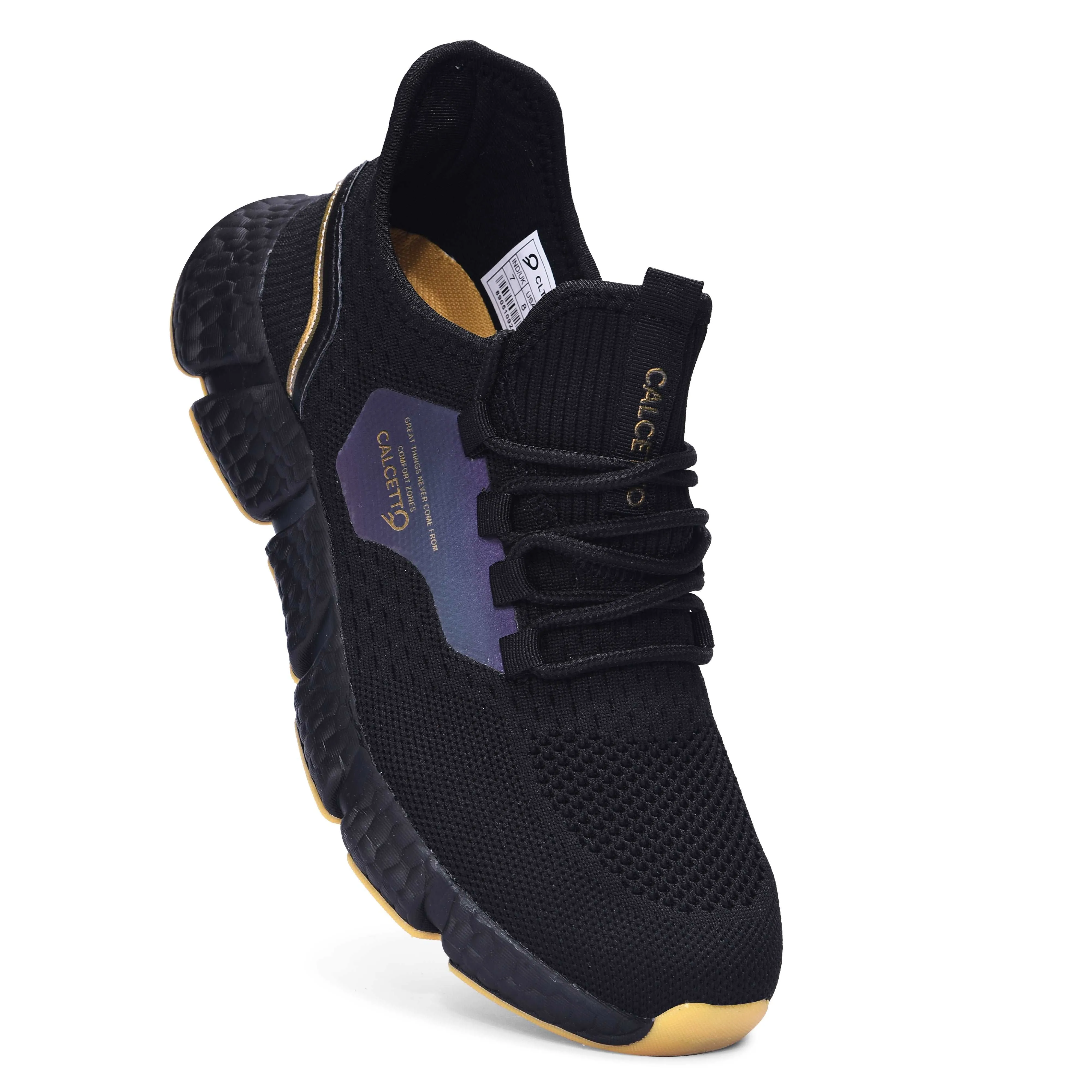 Calcetto Lightweight Casual Men's Running Sports Shoes CLT-0973 Black Gold