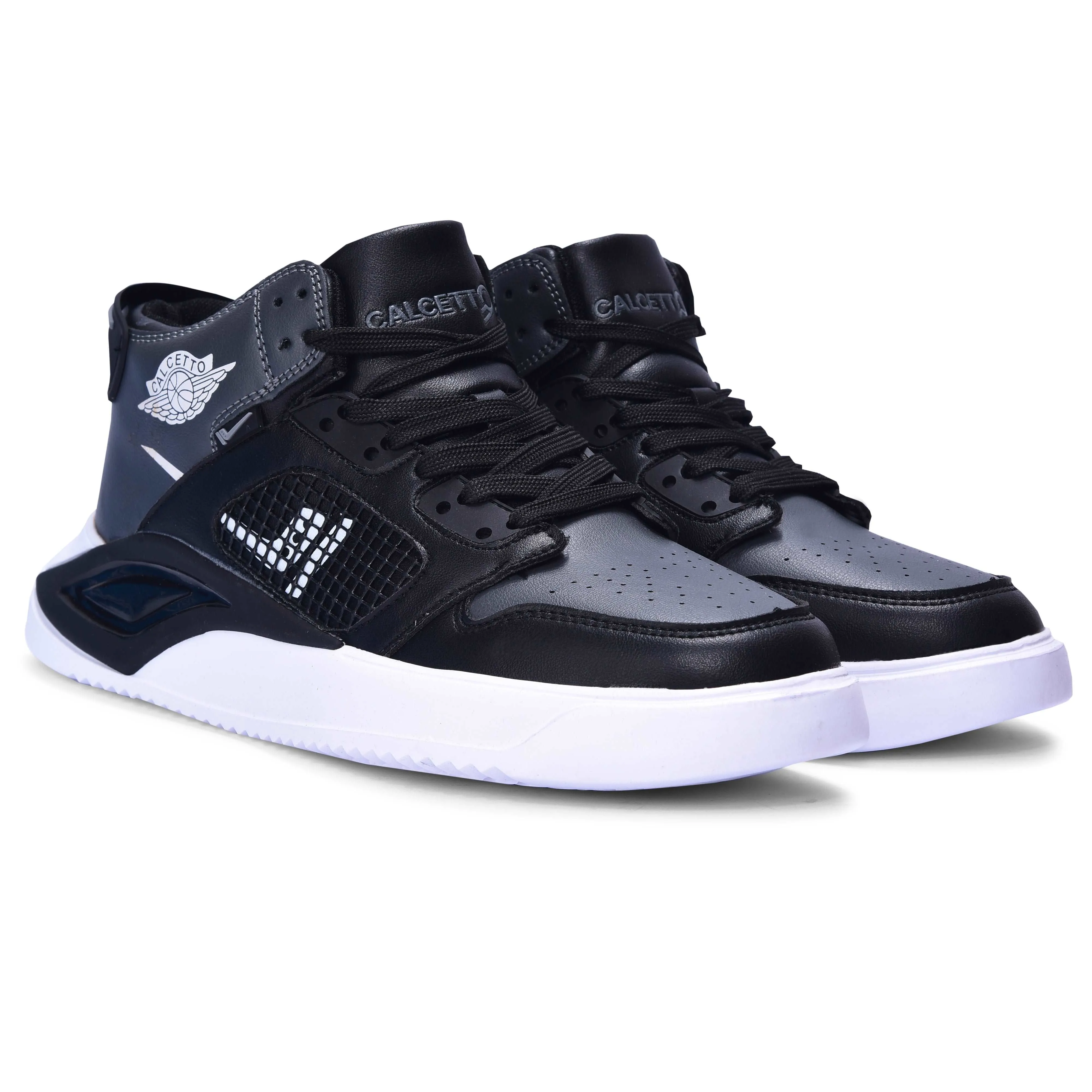 Calcetto Lightweight Casual Men'S Sneakers Shoes CLT-0974 Black Grey