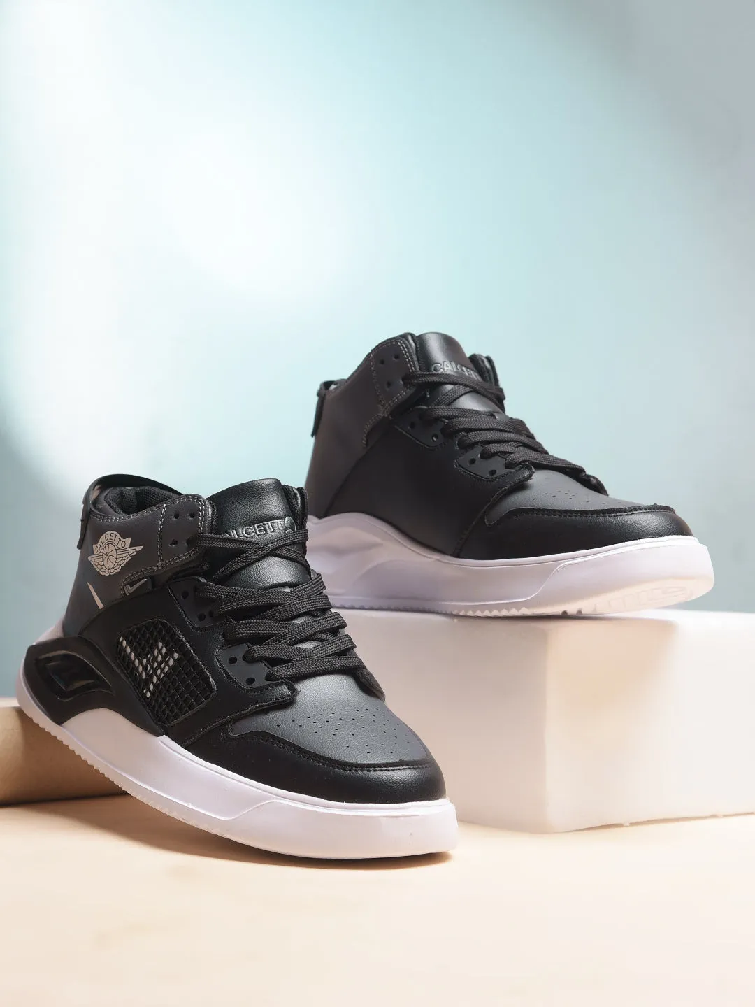 Calcetto Lightweight Casual Men'S Sneakers Shoes CLT-0974 Black Grey