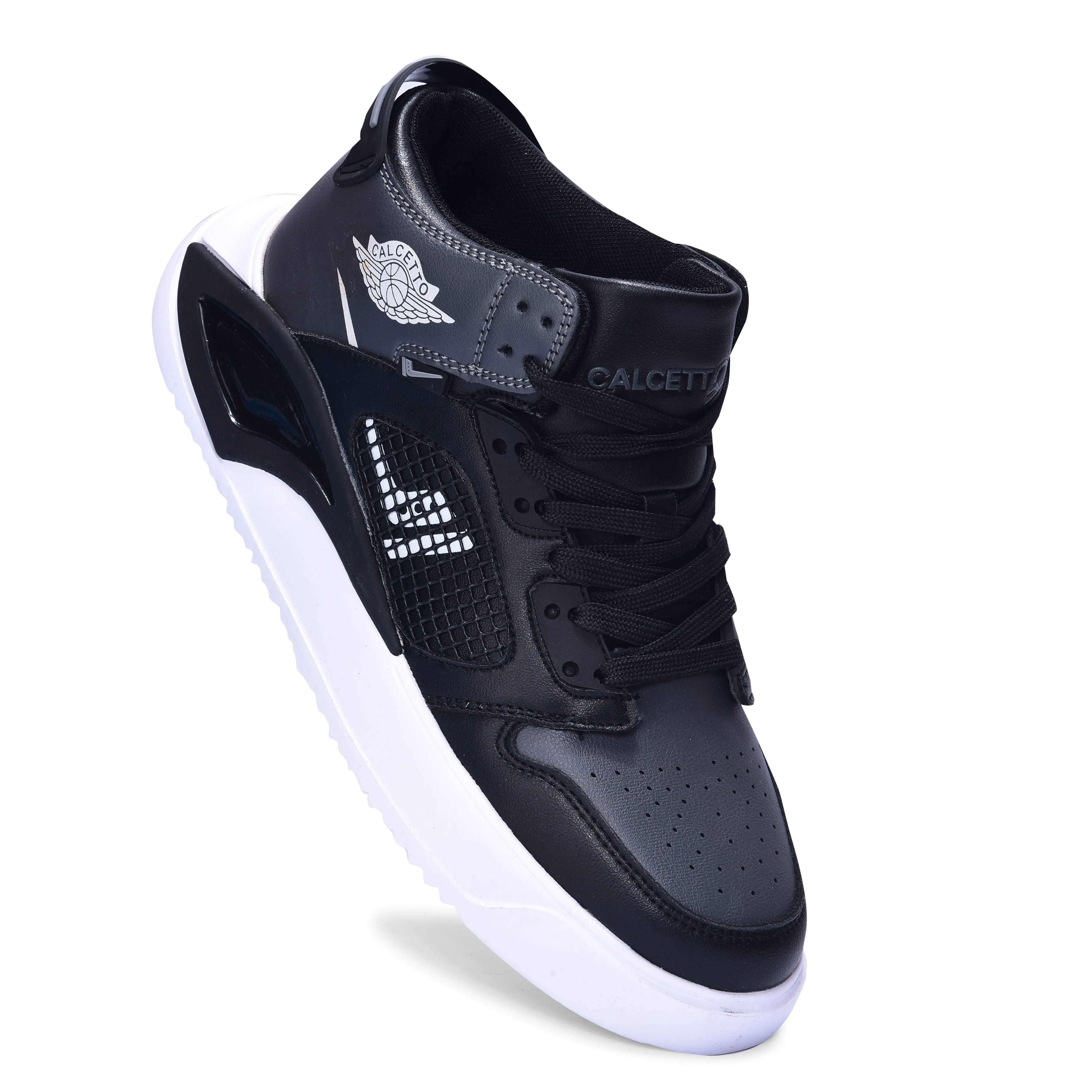 Calcetto Lightweight Casual Men'S Sneakers Shoes CLT-0974 Black Grey