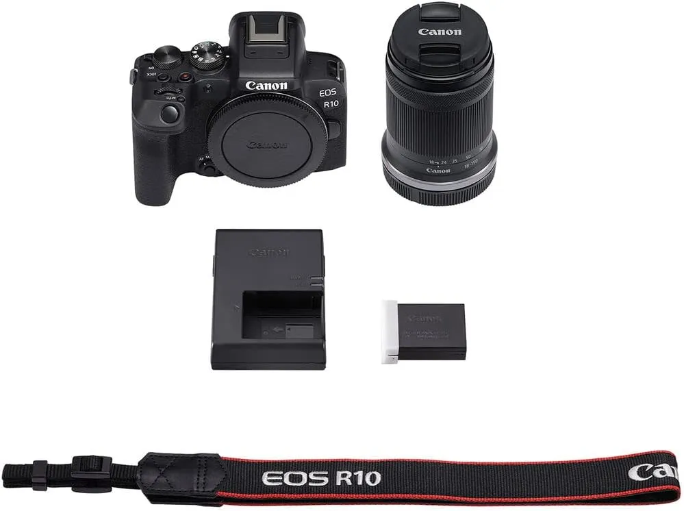 Canon EOS R10 RF-S18-150mm F3.5-6.3 is STM Lens Kit, Mirrorless Vlogging Camera, 24.2 MP, 4K Video, DIGIC X Image Processor, High-Speed Shooting, Subject Tracking, Compact, for Content Creators Black