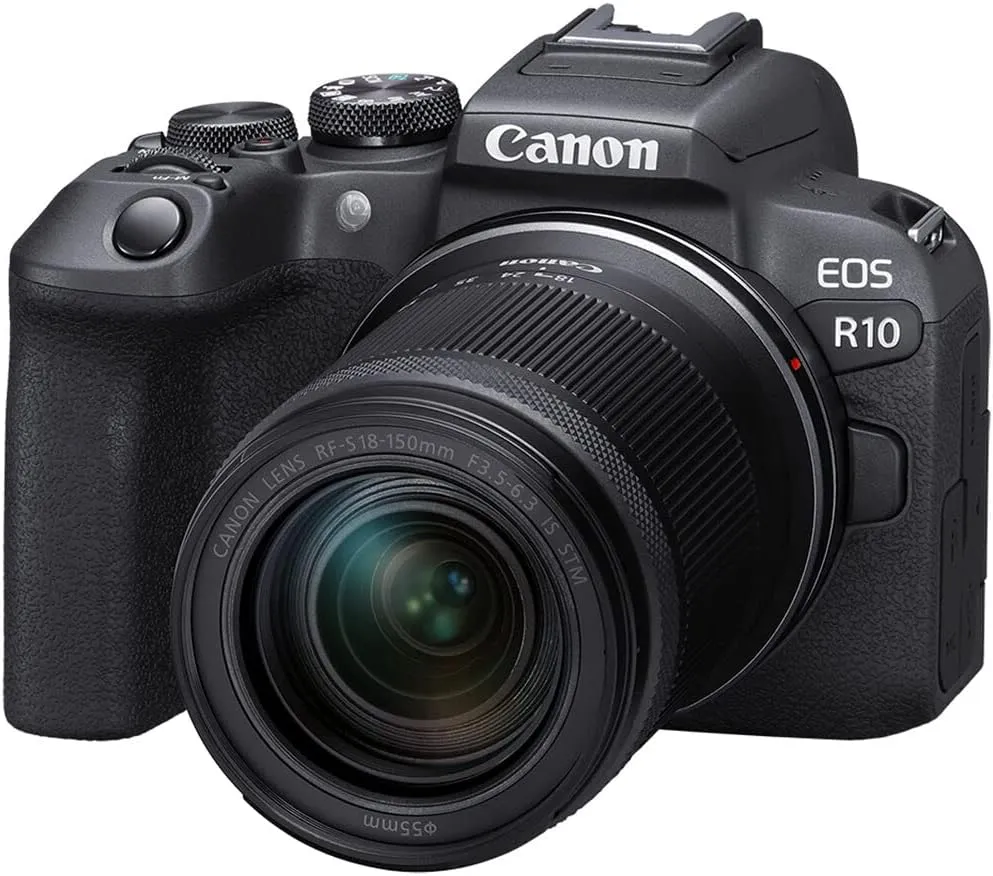 Canon EOS R10 RF-S18-150mm F3.5-6.3 is STM Lens Kit, Mirrorless Vlogging Camera, 24.2 MP, 4K Video, DIGIC X Image Processor, High-Speed Shooting, Subject Tracking, Compact, for Content Creators Black