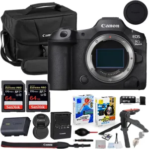 Canon EOS R5 Mark II Mirrorless Camera Body Only Bundle with Canon 200ES EOS Shoulder Bag   2X 64GB Extreme Memory Cards   Accessory Kit