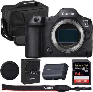 Canon EOS R5 Mark II Mirrorless Camera Body Only Bundle with Canon 200ES EOS Shoulder Bag   64GB Extreme PRO Memory Card