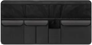 Car Boot Organiser for Alfa Romeo Tonale,Waterproof Kick Mats Seat Back Storage Bag Travel Durable Foldable Multi Pocket Journey Tidy Storage,Black